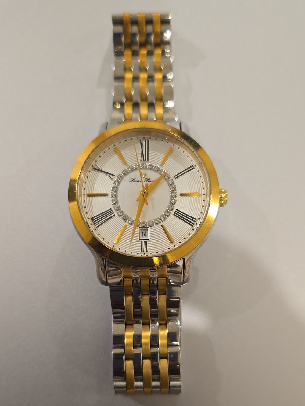 Lucien Piccard Two-Tone Gold and Silver Women's Crystal Dial Watch